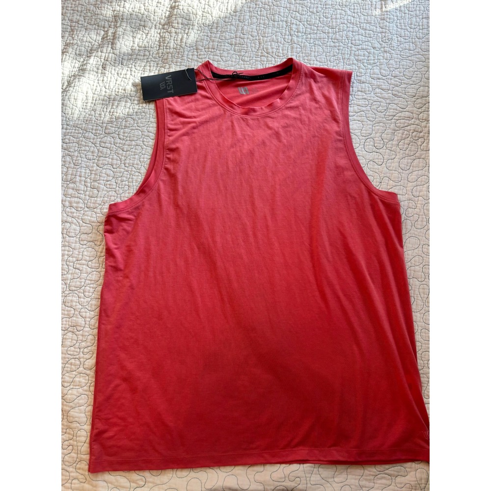 VRST Mens Icon Tank Top Pink Rouge Moisture Wicking UV Protection Size Large